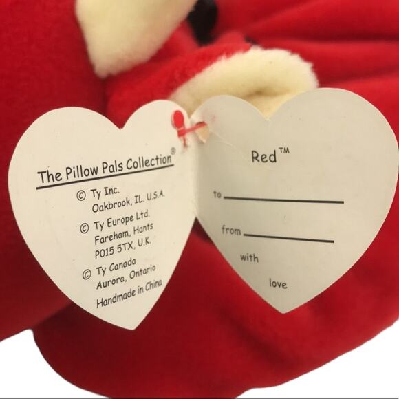 Vintage Ty Pillow Palls Red the Bull 14'' Plush 1997 Stuffed Animal Toy w/ Tags - Picture 9 of 12